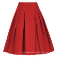 Grace Karin Women's High Stretchy Vintage Retro Red A-Line Short Skirt CL010451-2